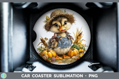 GorgeousFarm Thanksgiving Overalls Car Coaster design.