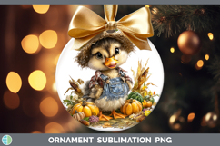 GorgeousFarm Thanksgiving Overalls Ornament design.