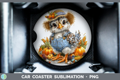 GorgeousFarm Thanksgiving Overalls Car Coaster design.