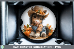GorgeousFarm Thanksgiving Overalls Car Coaster design.