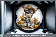 GorgeousFarm Thanksgiving Overalls Car Coaster design.