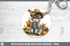 GorgeousFarm Thanksgiving Overalls Keychain design.