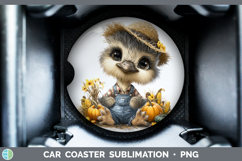 GorgeousFarm Thanksgiving Overalls Car Coaster design.