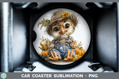 GorgeousFarm Thanksgiving Overalls Car Coaster design.