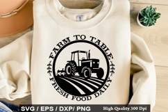 Tractor SVG Design - Farm to table fresh food daily Product Image 5