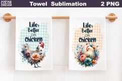 Farm Chicken Towel Sublimation | Chicken Kitchen Towel Product Image 1