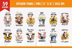 Farmhouse Funny Kitchen Towel Sublimation Design PNG Bundle Product Image 2