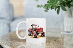 Farm Tractor Watercolor Clipart Bundle - 13 Designs Product Image 4