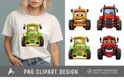 Watercolor Farm Tractor Watercolor Clipart Product Image 1