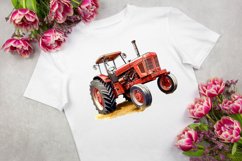 Farm Tractor Watercolor Clipart Bundle - 13 Designs Product Image 6