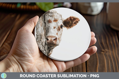 GorgeousFarm Tree Peek Round Coaster design.