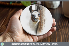 GorgeousFarm Tree Peek Round Coaster design.