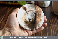 GorgeousFarm Tree Peek Round Coaster design.