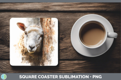 GorgeousFarm Tree Peek Square Coaster design.