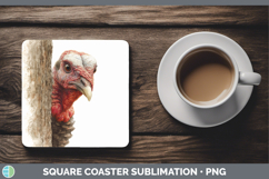 GorgeousFarm Tree Peek Square Coaster design.