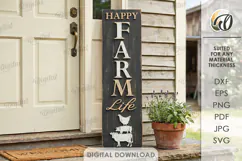 3D Farm Vertical Door Sign LaserCut. Happy farm life SVG Product Image 1