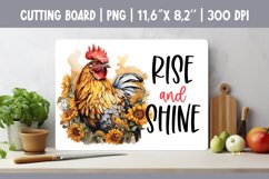 Farmhouse Kitchen Cutting Board Sublimation Design Chicken Product Image 1