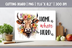 Farmhouse Kitchen Cutting Board Sublimation Design Cow Product Image 1