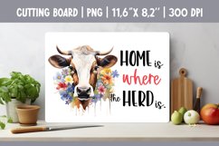 Farmhouse Kitchen Cutting Board Sublimation Design Cow Product Image 1