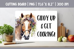 Farmhouse Kitchen Cutting Board Sublimation Design Horse Product Image 1