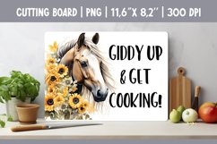 Farmhouse Kitchen Cutting Board Sublimation Design Horse Product Image 1