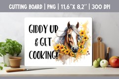 Farmhouse Kitchen Cutting Board Sublimation Design Horse Product Image 1