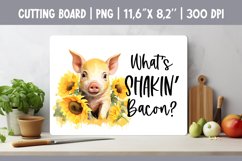Farmhouse Kitchen Cutting Board Sublimation Design Pig Product Image 1