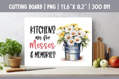 Farmhouse Kitchen Cutting Board Sublimation Design Flowers Product Image 1