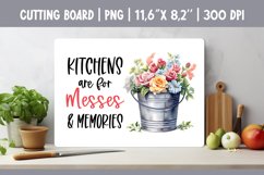 Farmhouse Kitchen Cutting Board Sublimation Design Flowers Product Image 1