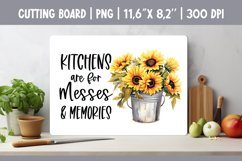 Farmhouse Kitchen Cutting Board Sublimation Design Flowers Product Image 1