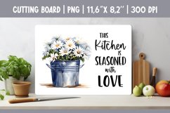 Farmhouse Kitchen Cutting Board Sublimation Design Flowers Product Image 1