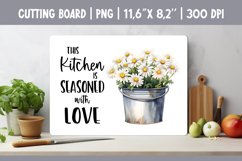 Farmhouse Kitchen Cutting Board Sublimation Design Flowers Product Image 1