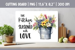 Farmhouse Kitchen Cutting Board Sublimation Design Flowers Product Image 1