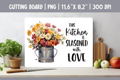 Farmhouse Kitchen Cutting Board Sublimation Design Flowers Product Image 1