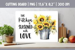 Farmhouse Kitchen Cutting Board Sublimation Design Flowers Product Image 1