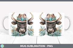 GorgeousFarm Western Teal Mug Wrap design.