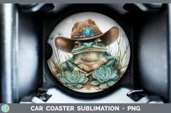 GorgeousFarm Western Teal Car Coaster design.