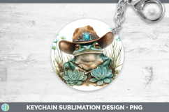 GorgeousFarm Western Teal Keychain design.