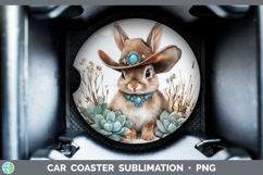 GorgeousFarm Western Teal Car Coaster design.