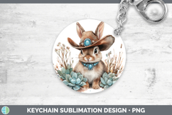 GorgeousFarm Western Teal Keychain design.