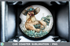 GorgeousFarm Western Teal Car Coaster design.