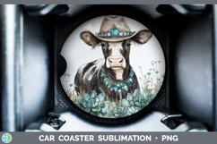 GorgeousFarm Western Teal Car Coaster design.