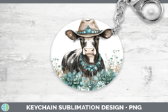GorgeousFarm Western Teal Keychain design.