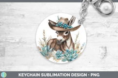 GorgeousFarm Western Teal Keychain design.