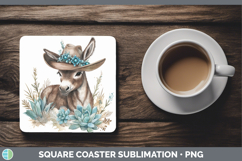 GorgeousFarm Western Teal Square Coaster design.