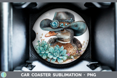 GorgeousFarm Western Teal Car Coaster design.