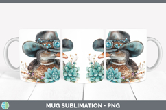 GorgeousFarm Western Teal Mug Wrap design.