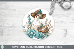 GorgeousFarm Western Teal Keychain design.