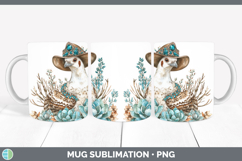 GorgeousFarm Western Teal Mug Wrap design.