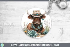 GorgeousFarm Western Teal Keychain design.